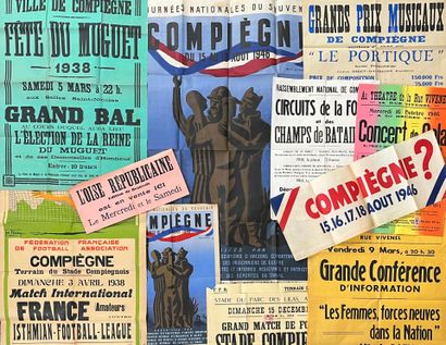 [Compiègne]. [Oise]. LOT de 13 AFFICHES et...