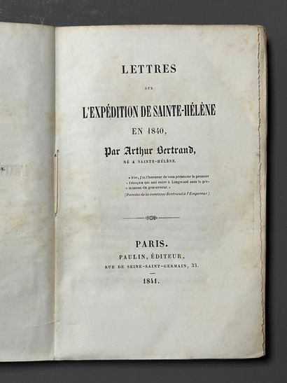BERTRAND (Arthur). Lettres sur l'expédition...