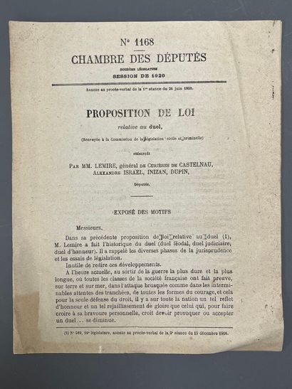 LEMIRE (Abbé Jules). Proposition de loi relative...
