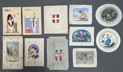 [Illustrations]. LOT comprenant : 
-PAGES...