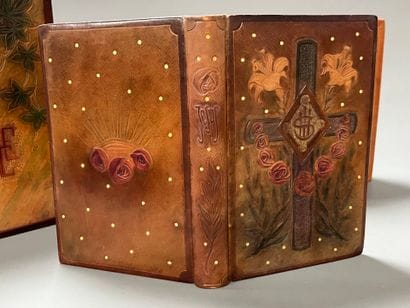 [Album amicorum]. [Reliure cuir repoussé]....