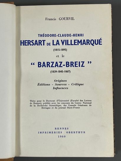 GOURVIL (F.). Théodore-Claude-Henri Hersart...