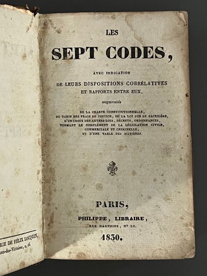 [Droit]. LOT de codes civils et divers comprenant...