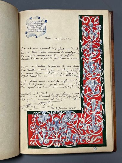 [Album amicorum]. [Reliure cuir repoussé]....
