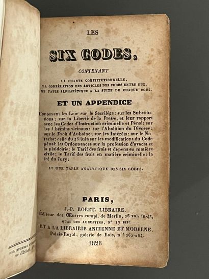 [Droit]. LOT de codes civils et divers comprenant...