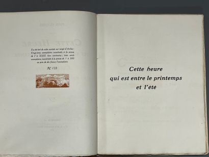 CLAUDEL (Paul). Cette heure qui est entre...