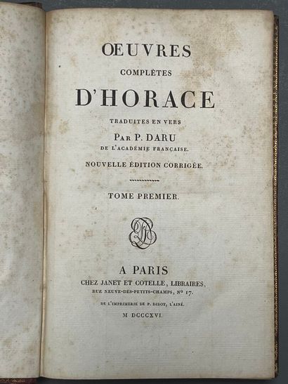 HORACE. OEuvres complètes traduites en vers...