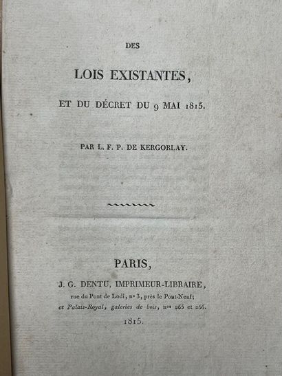 [Monarchie]. [Légitimisme]. [Révolution française]....