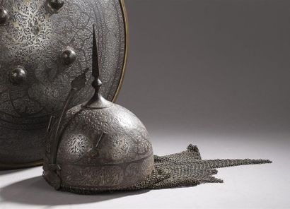 Casque kulah khud, Iran qâjâr, XIXe siècle...