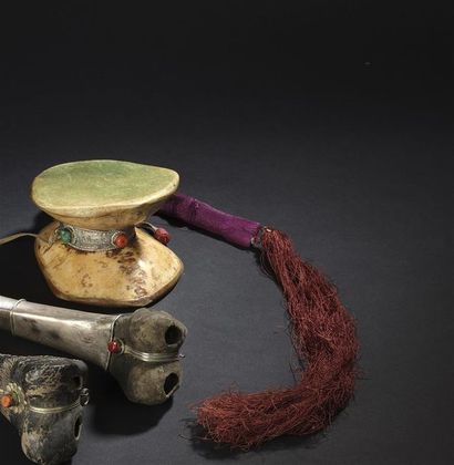 Tambour rituel «damaru», Tibet, fin du XIXe...