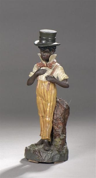 Polychrome terracotta statuette representing...