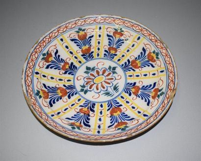 NEVERS, end of 18th century Two plates with...