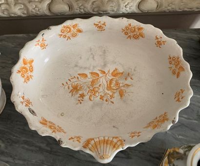 Pitcher and a basin in earthenware from the...