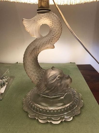 BACCARAT, Paris Moulded pressed glass lamp...