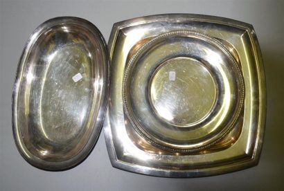 A batch of silver plated metal: - Rectangular...