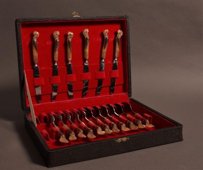 IRAN Small box containing 5 forks, 6 spoons,...