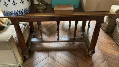 Renaissance style table, the top is covered...