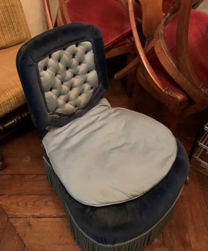 Set including: a Louis XIII style chair (upholstered...