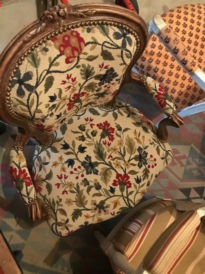 Convertible armchair in moulded wood and...
