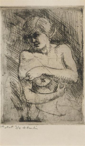 Maurice ASSELIN (1882-1947) Young woman undressing,...