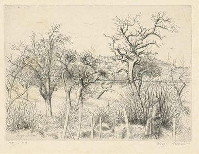 Henri VERGÉ-SARRAT (1880-1966) Paysage d'hiver...