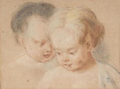 18th century FRENCH school Two children in...