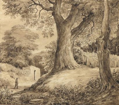 19th century FRENCH school Landscape with...
