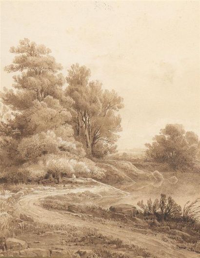 19th century FRENCH school Landscape with...