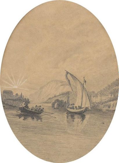 19th century FRENCH school Landscape with...
