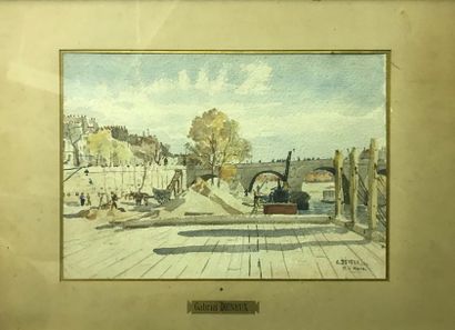 Gabriel DENEUX (1856-1926) Paris le pont...