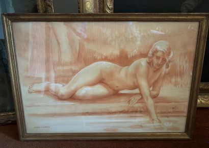 Jean CAMUS (XXth century) Nude with pastel...
