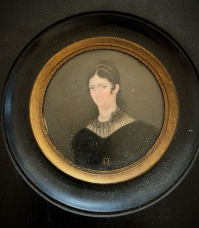 Set of five miniatures. Portraits of women...