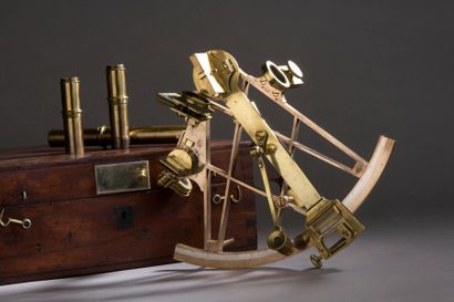 Quintant in bronze, limb and Vernier in silver....