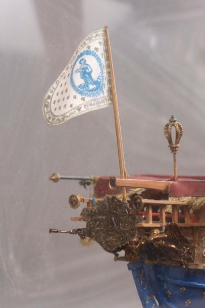 Model of the galley la Réale in painted wood,...