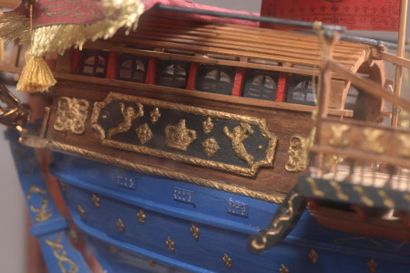 Model of the galley la Réale in painted wood,...