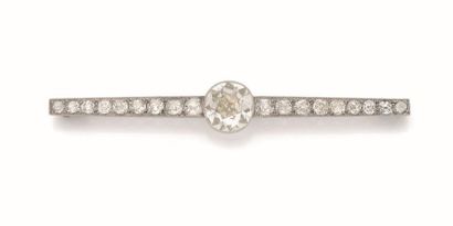 attribué à CHAUMET
Barrette brooch in 750-thousandths...