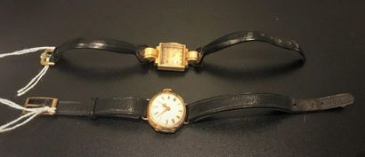 Set of two small ladies' watches in 750 thousandths...