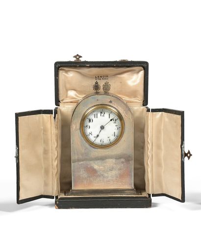 Pendulette borne de bureau, en argent 925...