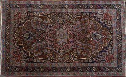 Tapis Sarouk (chaîne et trame en coton, velours...