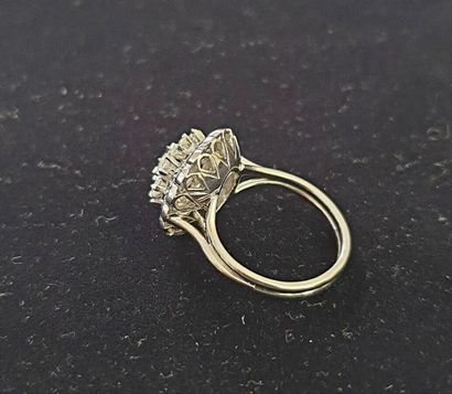 Bague en platine 950 millièmes et or blanc...