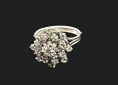 Bague en platine 950 millièmes et or blanc...