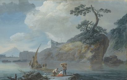 Attribué à Alexandre NOEL (1752 - 1834) 

Pêcheurs...