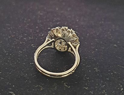 Bague en platine 950 millièmes et or blanc...
