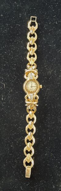 Montre bracelet de dame en or jaune 750 millièmes,...