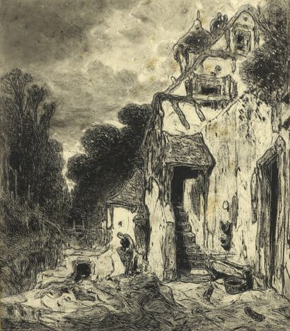 Eugène DESHAYES (1828-1890/91)

Lavandière...