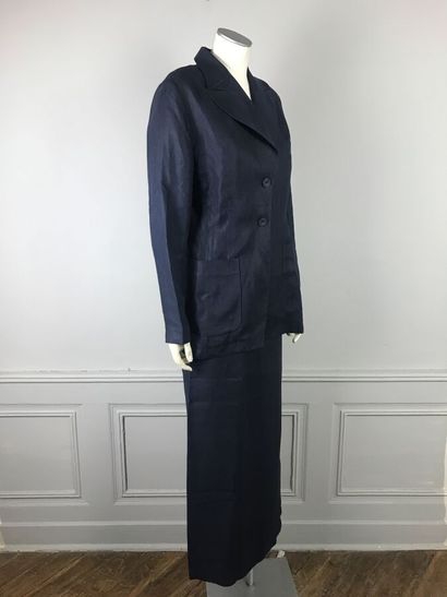 DRIES VAN NOTEN

Ensemble en lin bleu marine,...