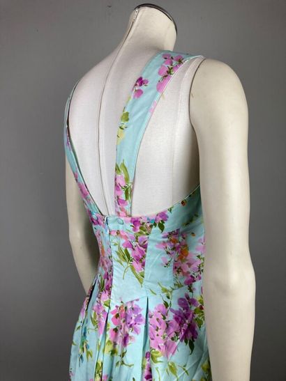 MUGLER

Robe courte en coton turquoise imprimé...