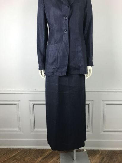DRIES VAN NOTEN

Ensemble en lin bleu marine,...