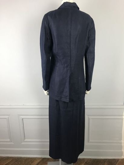 DRIES VAN NOTEN

Ensemble en lin bleu marine,...