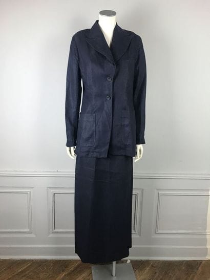 DRIES VAN NOTEN

Ensemble en lin bleu marine,...